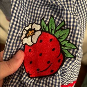 Hell Bunny gingham halter w/strawberry embroidery. XL